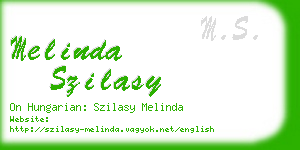 melinda szilasy business card